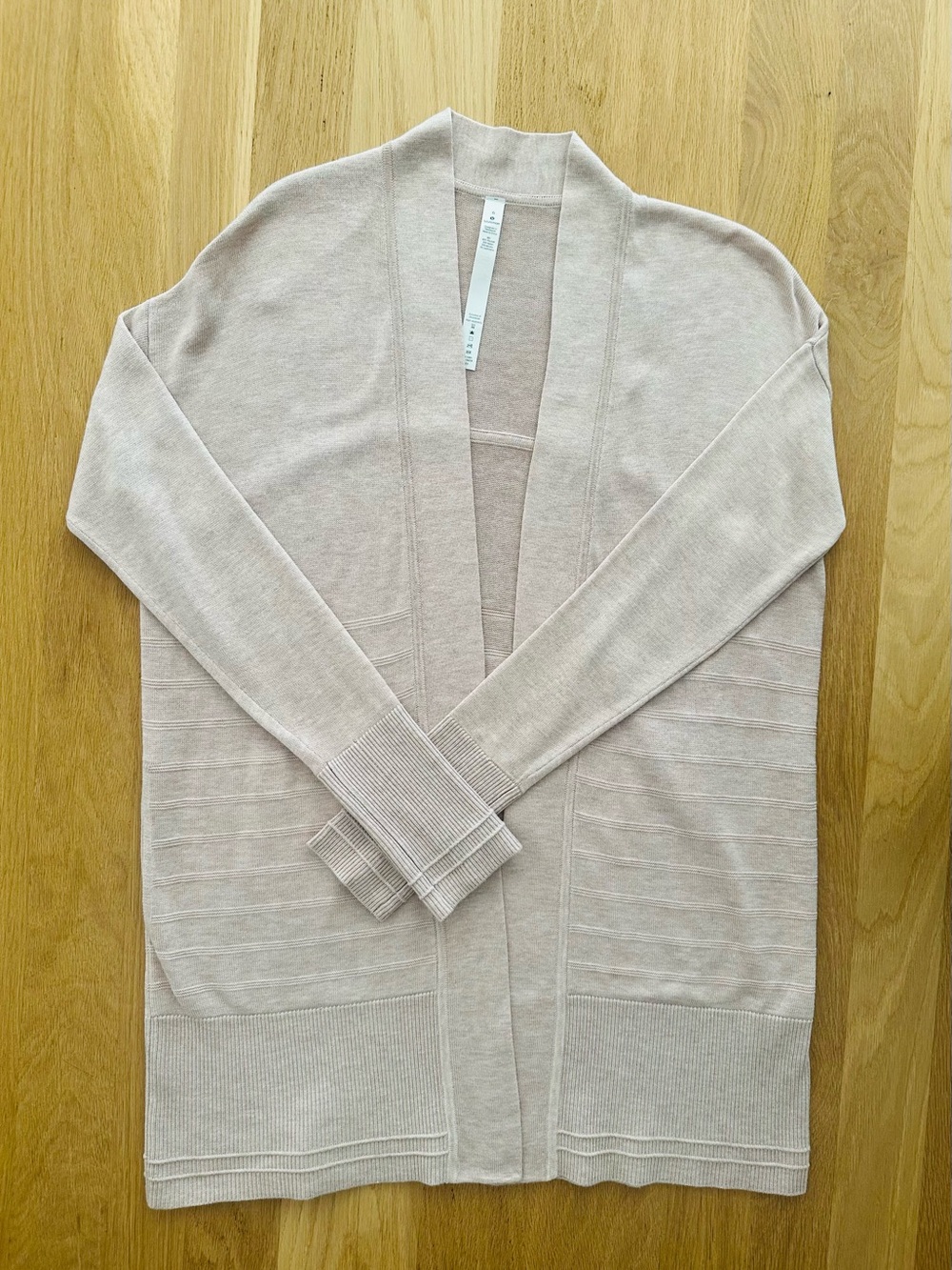 NWOT Lululemon Blush Open-Front Women's Cardigan, pockets, size 6